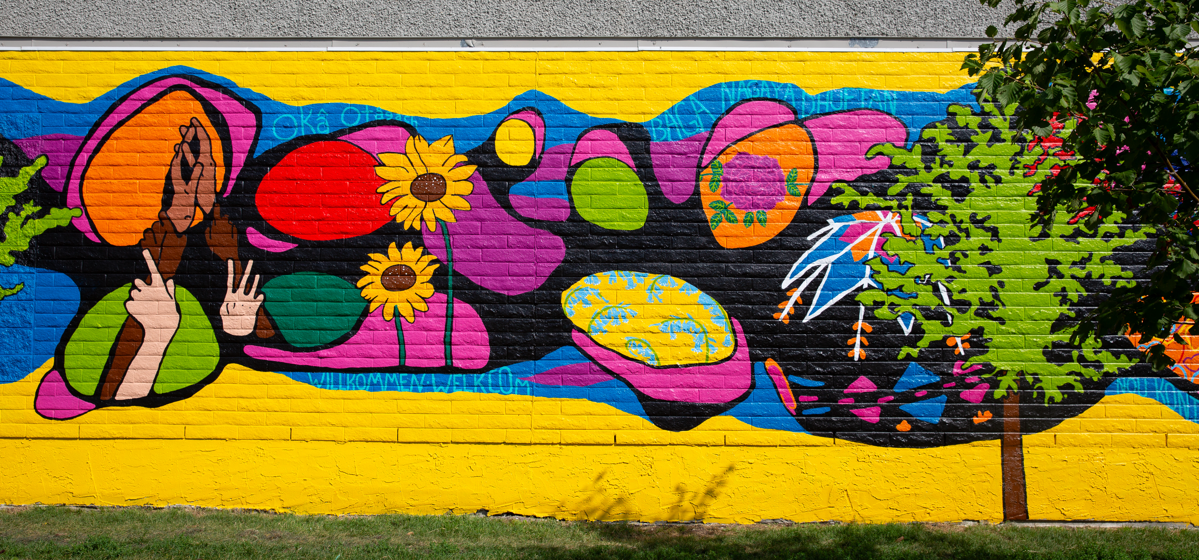 A portion of Christina Hamer's mural