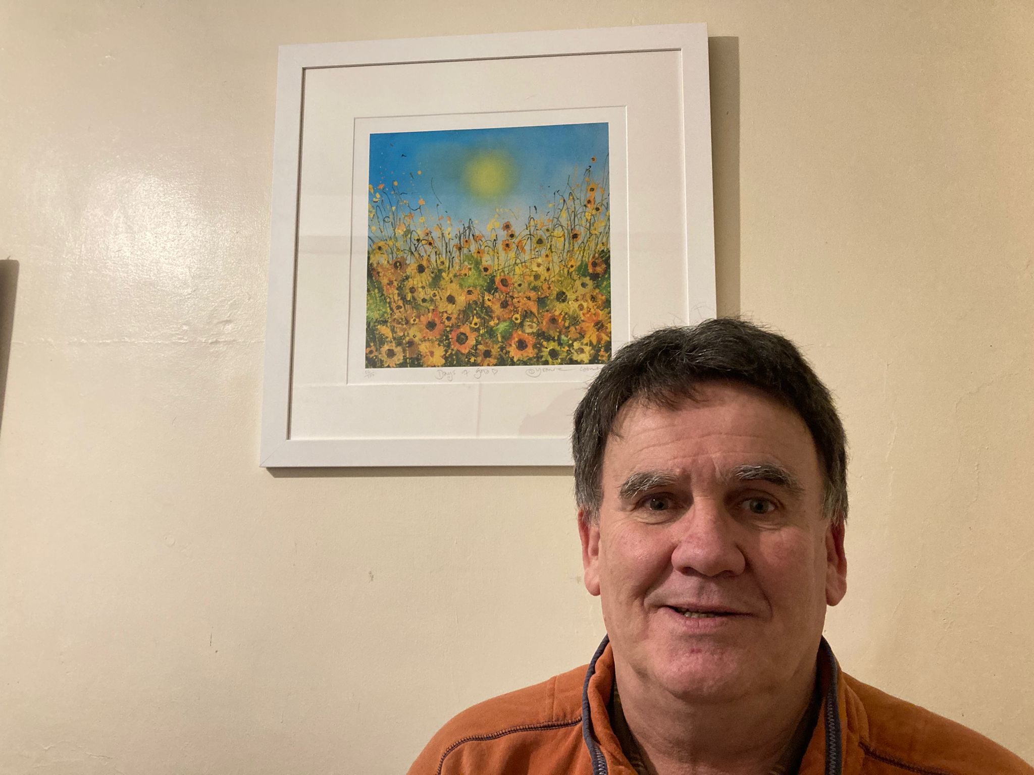 James Hawkins with his leaving gift